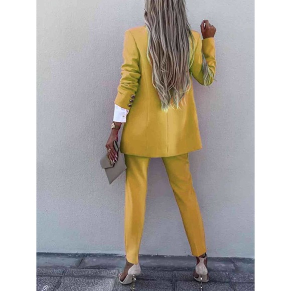 💥2 Pcs Blazer and Pants Suit Set in Green - Picture 9 of 15